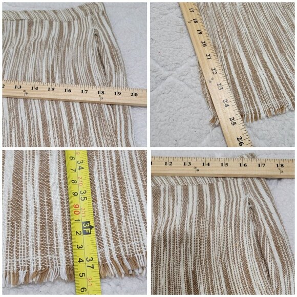 Free People Womens Brown Marta Yarn Dye Trouser Fringe‎ Hem Relaxed Fit Size 12 - Picture 8 of 9